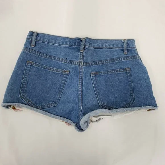 Forever 21 American Flag Jean Shorts Women Size 27 - Picture 3 of 4